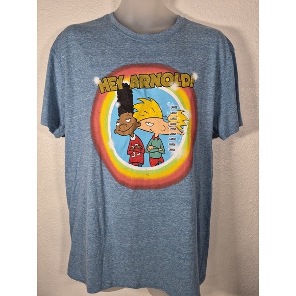 Nickelodeon Other - Nickelodeon Hey Arnold - Gerald & Arnold Graphic T-Shirt Blue Size L - NWT